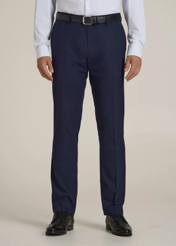 Suit Trousers for Tall Men in Blue Windowpane sold by American Tall