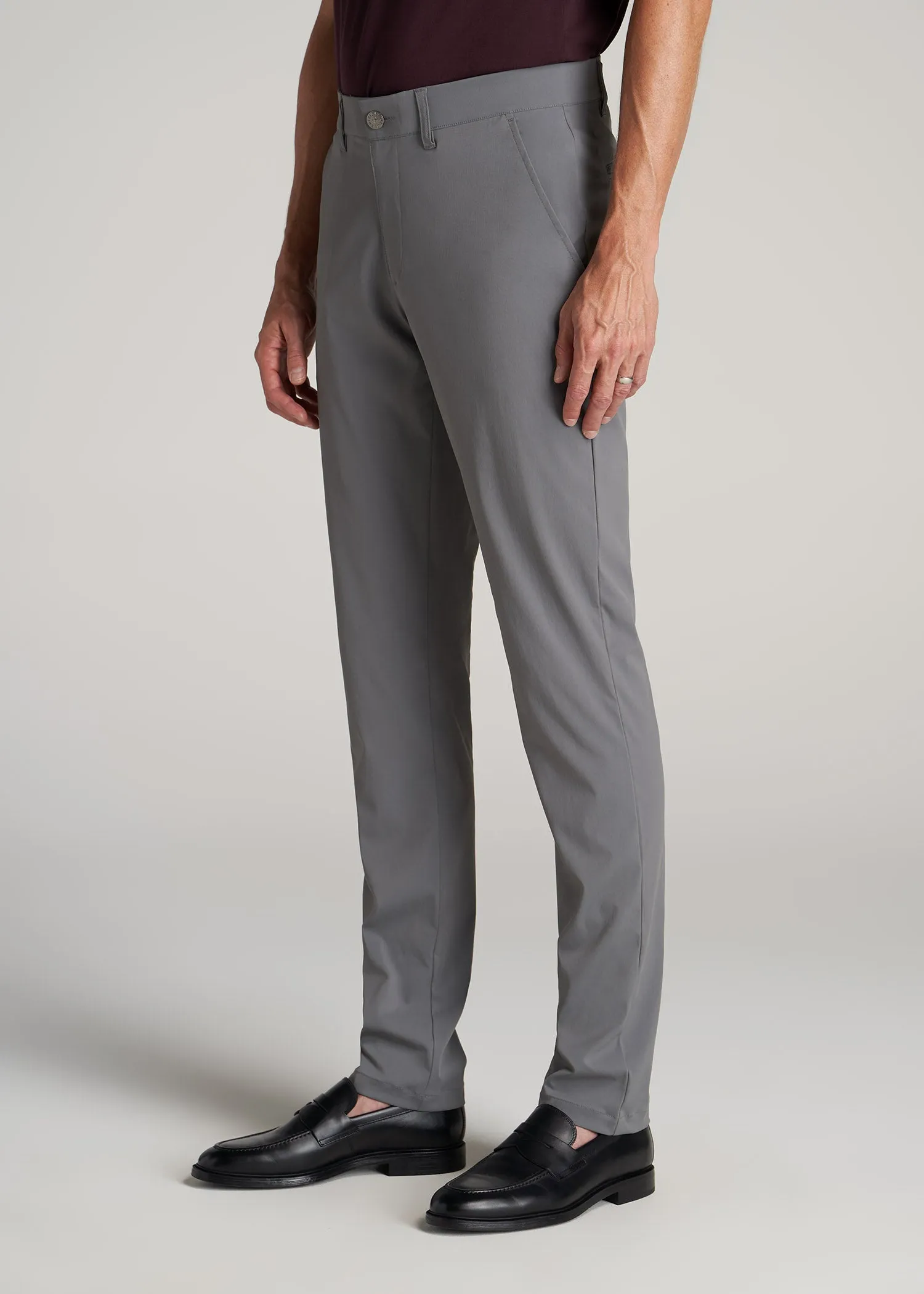 TAPERED FIT Traveler Chino Pants for Tall Men in Charcoal sold by American Tall product image thumbnail 3