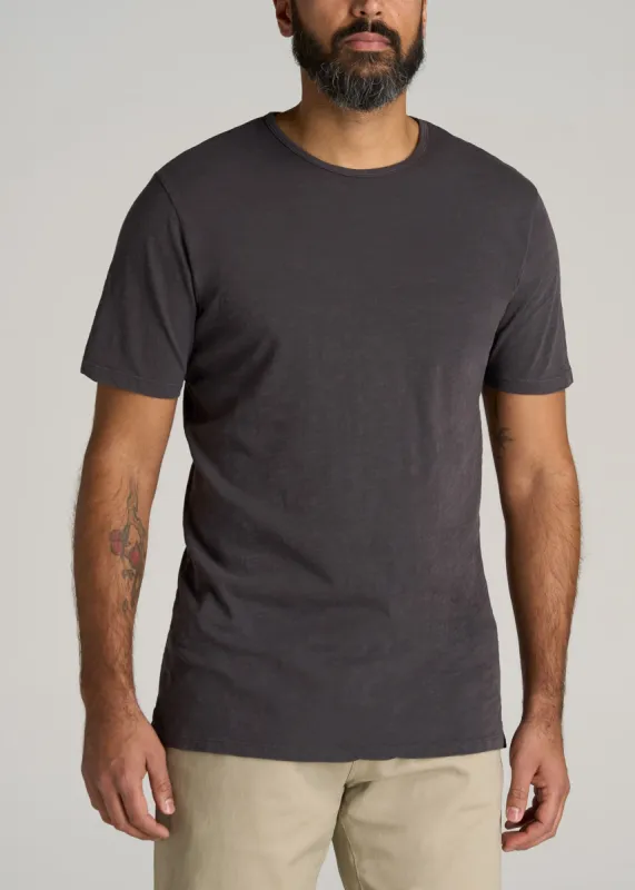 REGULAR-FIT Slub Tee for Tall Men in Charcoal sold by American Tall