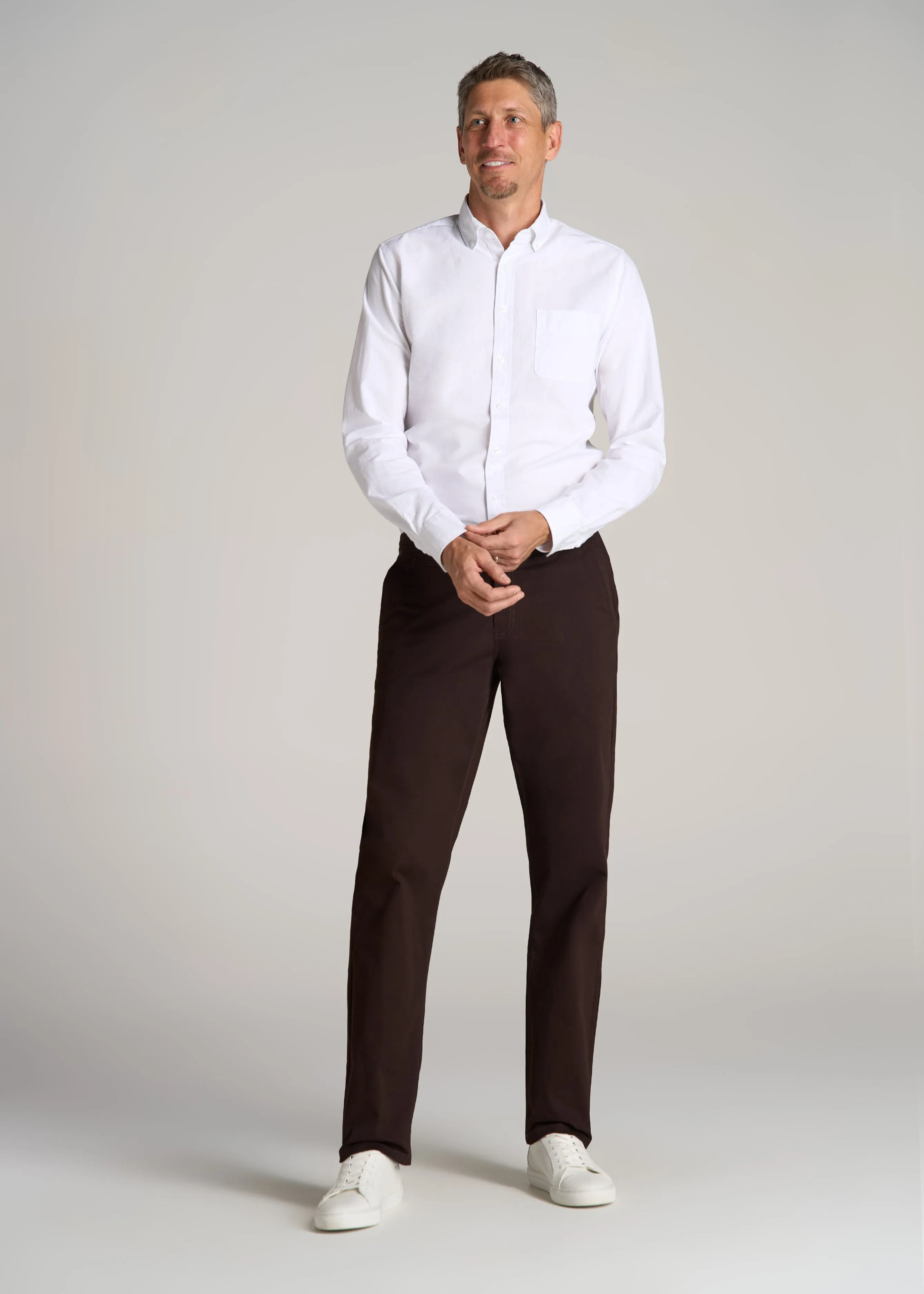 J1 STRAIGHT Leg Chinos for Tall Men in Chocolate sold by American Tall product image thumbnail 4