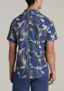 Coastal Perforated Tall Men's Polo Shirt in Twilight Blue Palms sold by American Tall