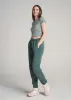 Cropped Waffle Tee for Tall Women in Seaglass Floral sold by American Tall