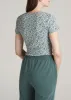 Cropped Waffle Tee for Tall Women in Seaglass Floral sold by American Tall