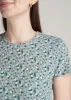 Cropped Waffle Tee for Tall Women in Seaglass Floral sold by American Tall