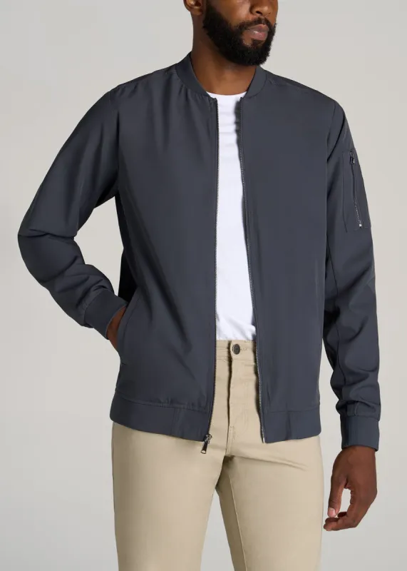 Bomber Jacket for Tall Men in Deep Slate sold by American Tall