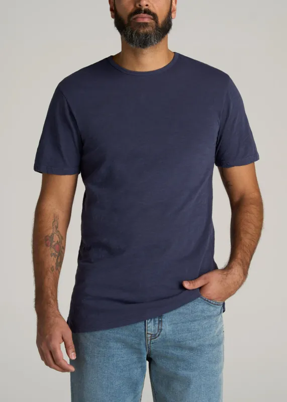 REGULAR-FIT Slub Tee for Tall Men in Navy sold by American Tall