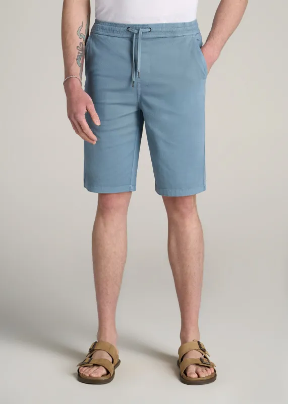 Stretch Twill Pull-On Shorts for Tall Men in Chambray sold by American Tall
