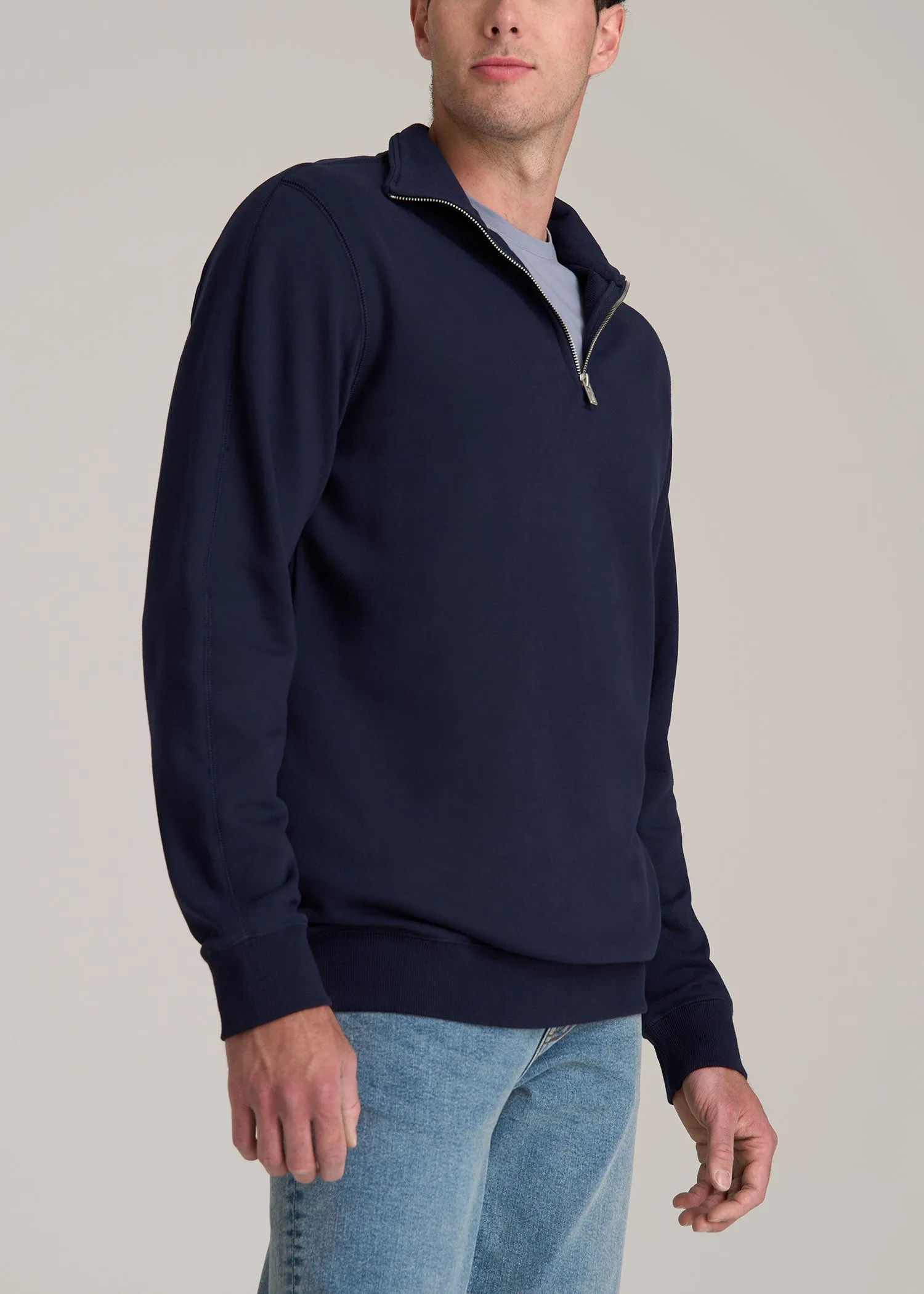 Wearever 2.0 French Terry Quarter-Zip Sweatshirt for Tall Men in Evening Blue sold by American Tall product image thumbnail 3