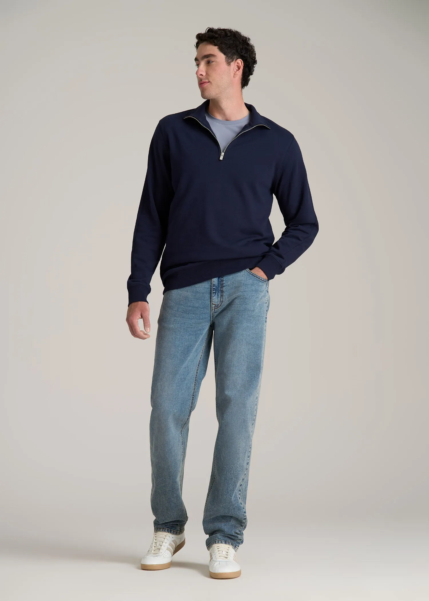 Wearever 2.0 French Terry Quarter-Zip Sweatshirt for Tall Men in Evening Blue sold by American Tall product image thumbnail 4