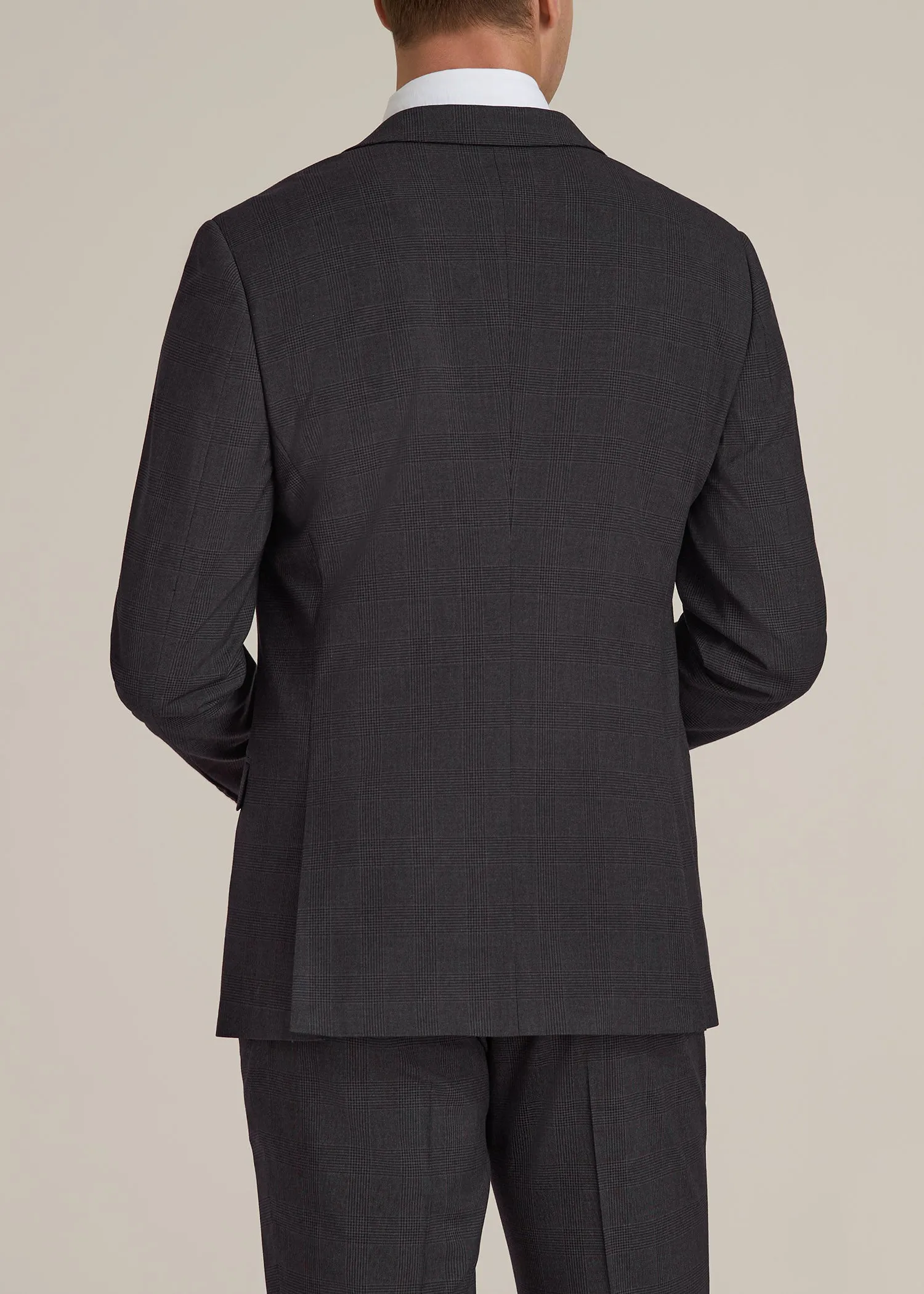 Suit Jacket for Tall Men in Charcoal Plaid sold by American Tall product image thumbnail 5