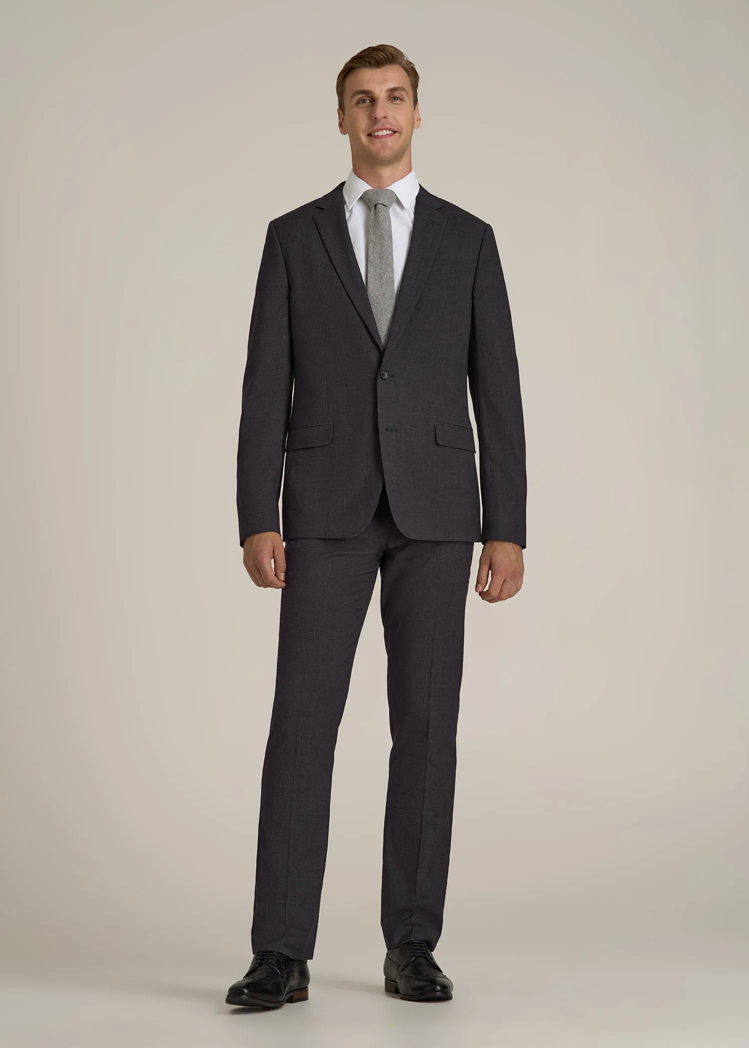 Suit Jacket for Tall Men in Charcoal Plaid sold by American Tall product image thumbnail 4