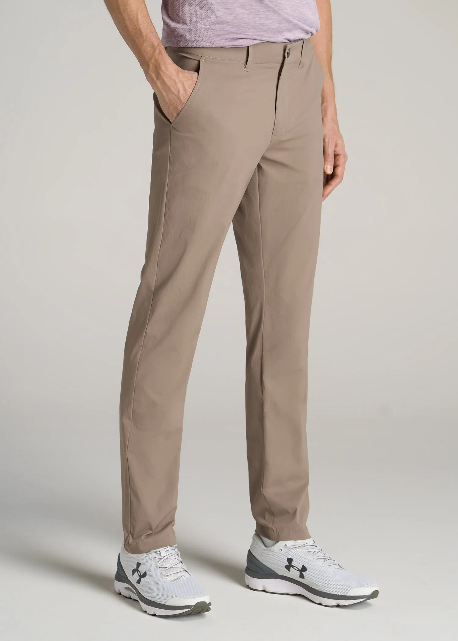 TAPERED FIT Traveler Chino Pants for Tall Men in Dark Sand sold by American Tall product image thumbnail 3