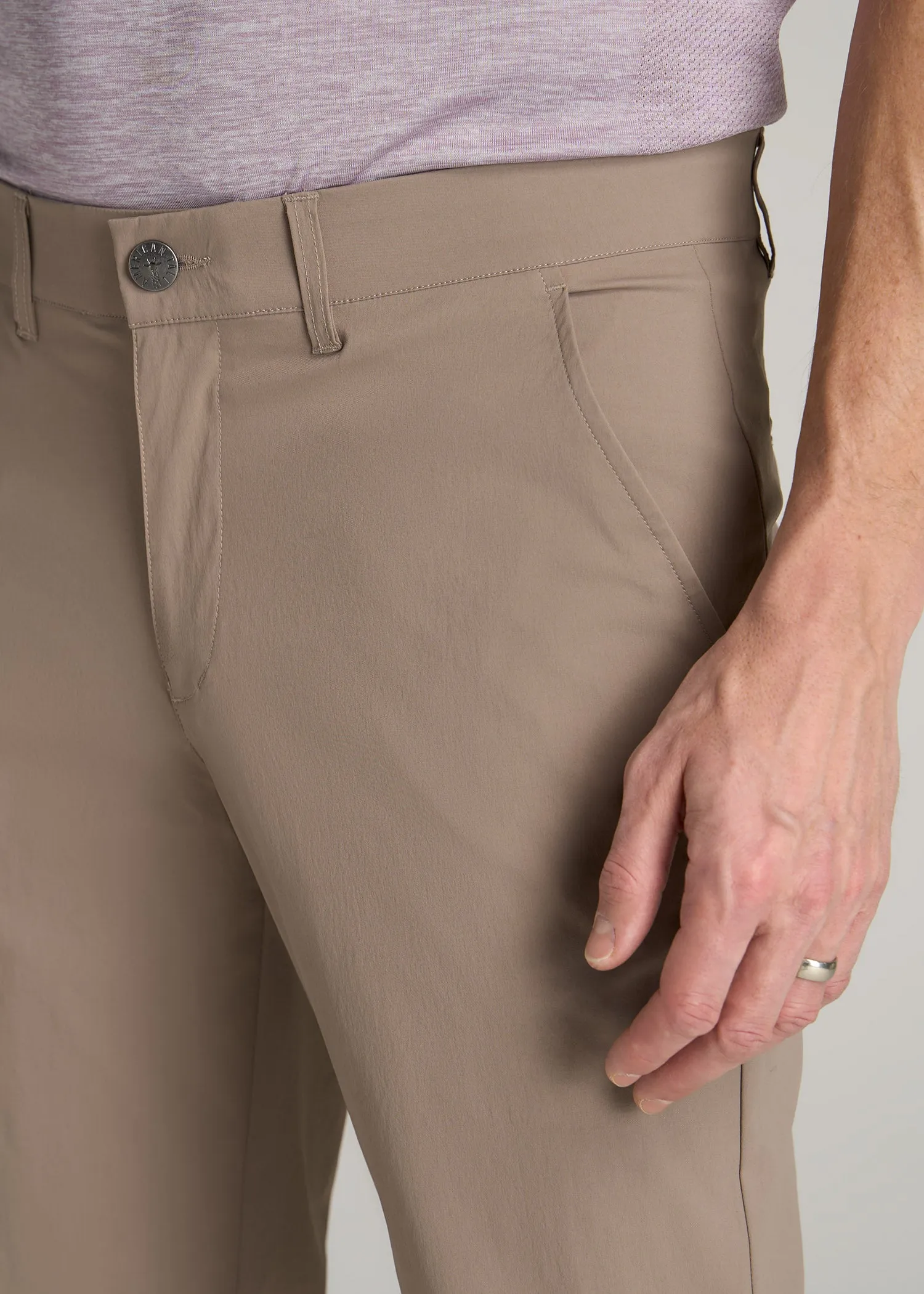 TAPERED FIT Traveler Chino Pants for Tall Men in Dark Sand sold by American Tall product image thumbnail 2