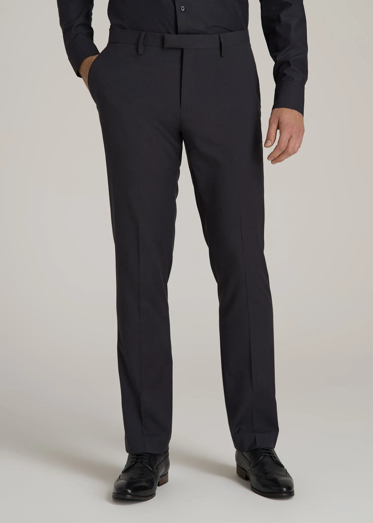 Suit Trousers for Tall Men in Mid Grey sold by American Tall
