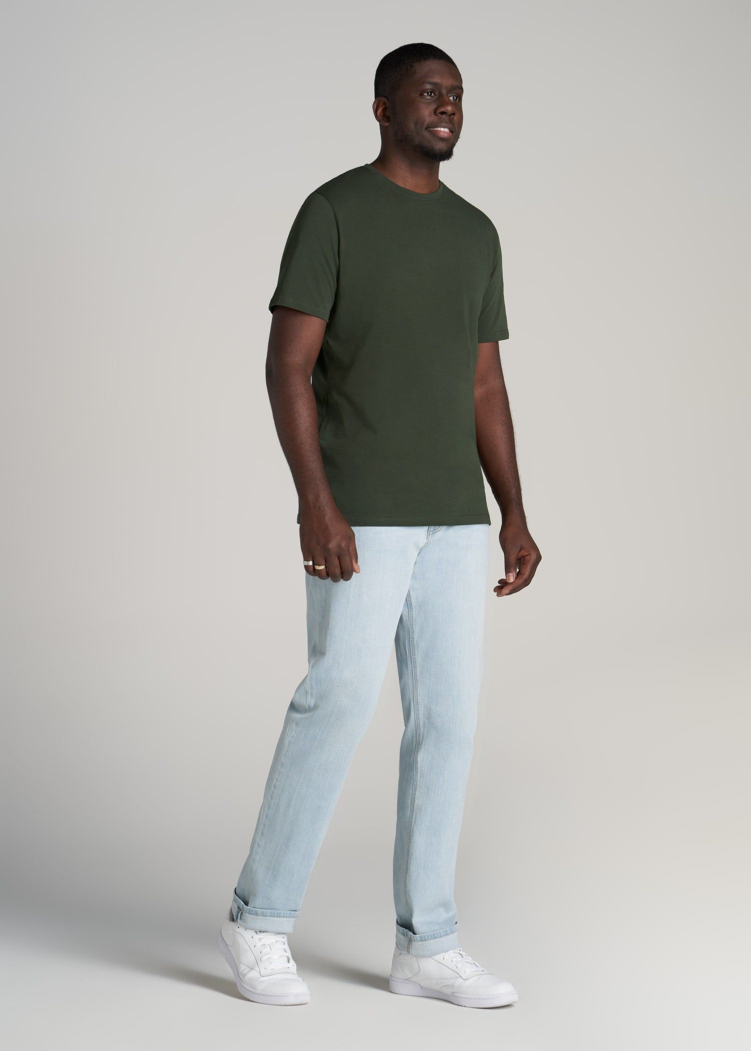 The Everyday REGULAR-FIT Crewneck Tall Men's T-Shirt in Pine Tree sold by American Tall product image thumbnail 4