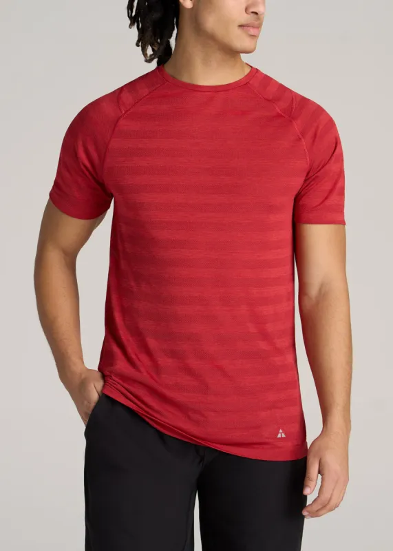 A.T. Performance MODERN-FIT Crewneck Raglan Short Sleeve T-Shirt for Tall Men in Red Heather sold by American Tall