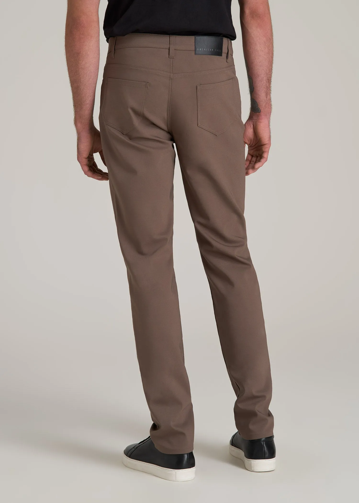 365 Stretch 5-Pocket TAPERED Pants for Tall Men in Washed Brown sold by American Tall product image thumbnail 5