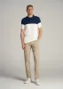 Classic Color-Block Tall Men's Polo Shirt in Marine Navy and Ecru sold by American Tall