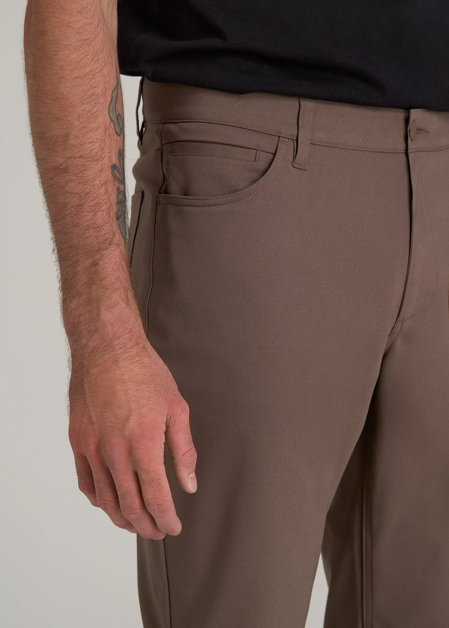 365 Stretch 5-Pocket TAPERED Pants for Tall Men in Washed Brown sold by American Tall product image thumbnail 2