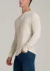 Double Honeycomb Thermal Long-Sleeve Henley Shirt for Tall Men in White Alyssum sold by American Tall
