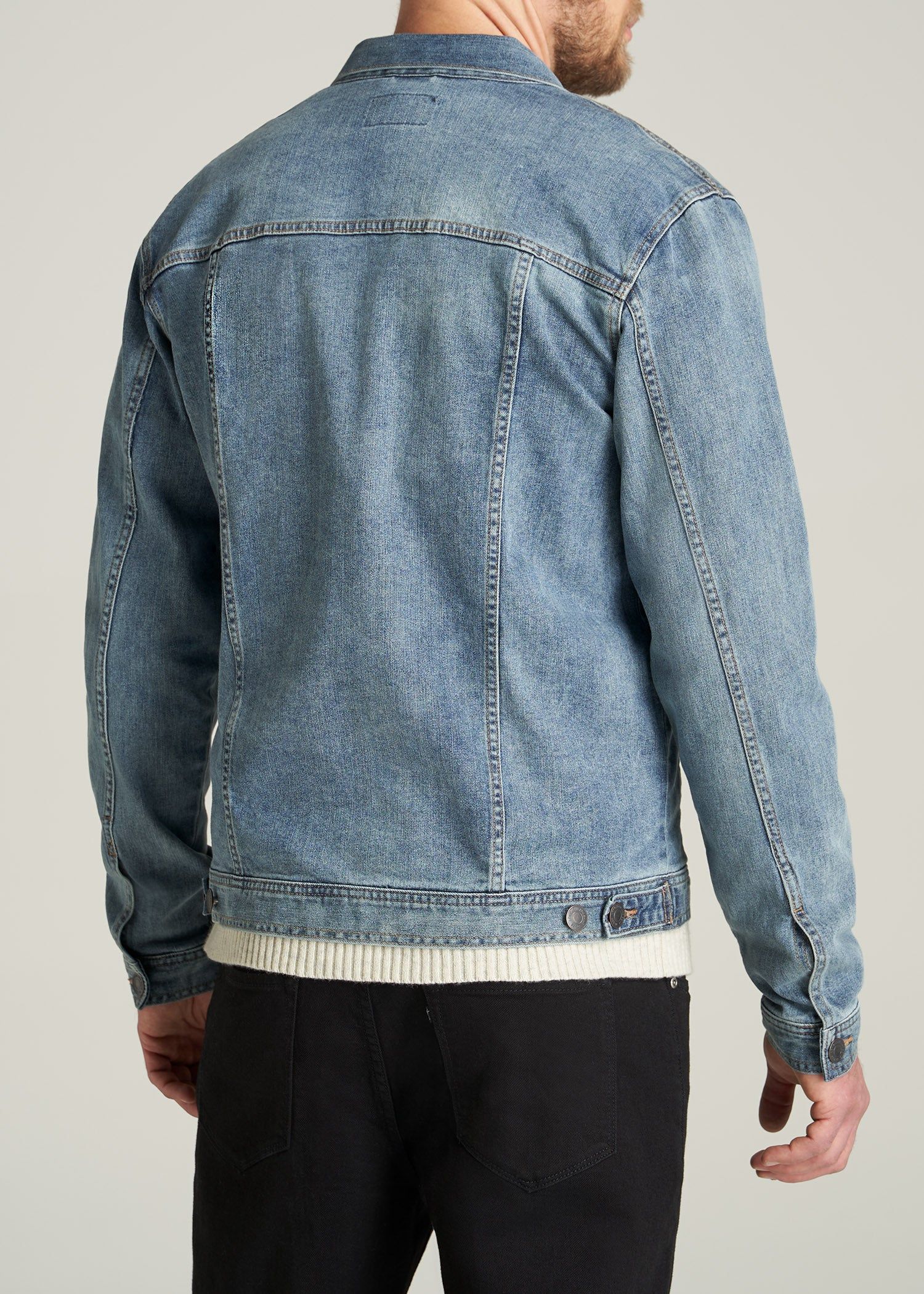 LJ&S Denim Jacket for Tall Men in Medium Blue sold by American Tall product image thumbnail 5