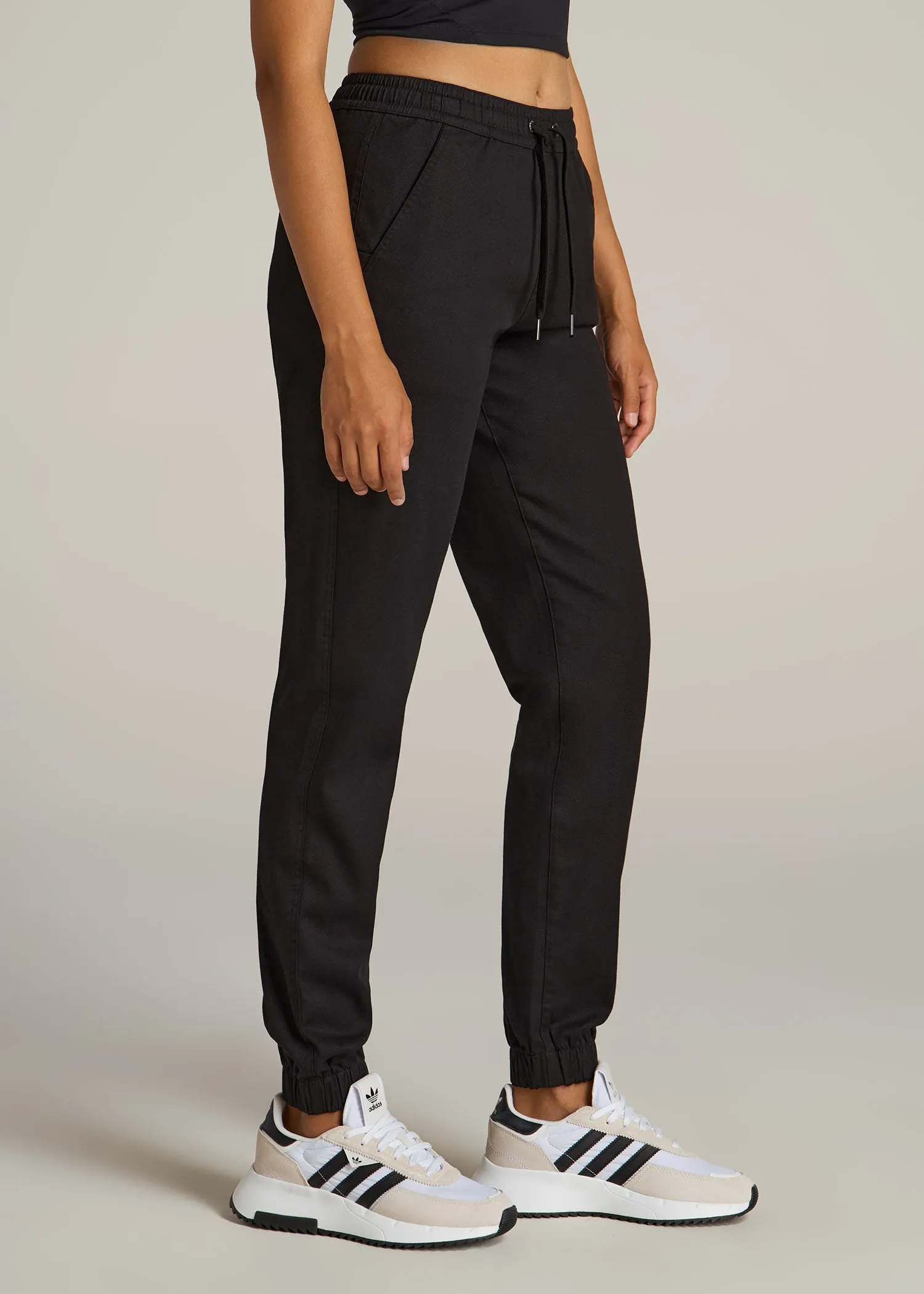 Twill Jogger Pants for Tall Women in Black sold by American Tall product image thumbnail 3