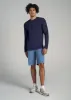 Men's Tall Three Button Long Sleeve Slub Henley in Navy sold by American Tall