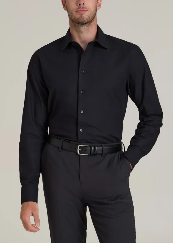 Pinpoint Oxford Shirt for Tall Men in Black sold by American Tall