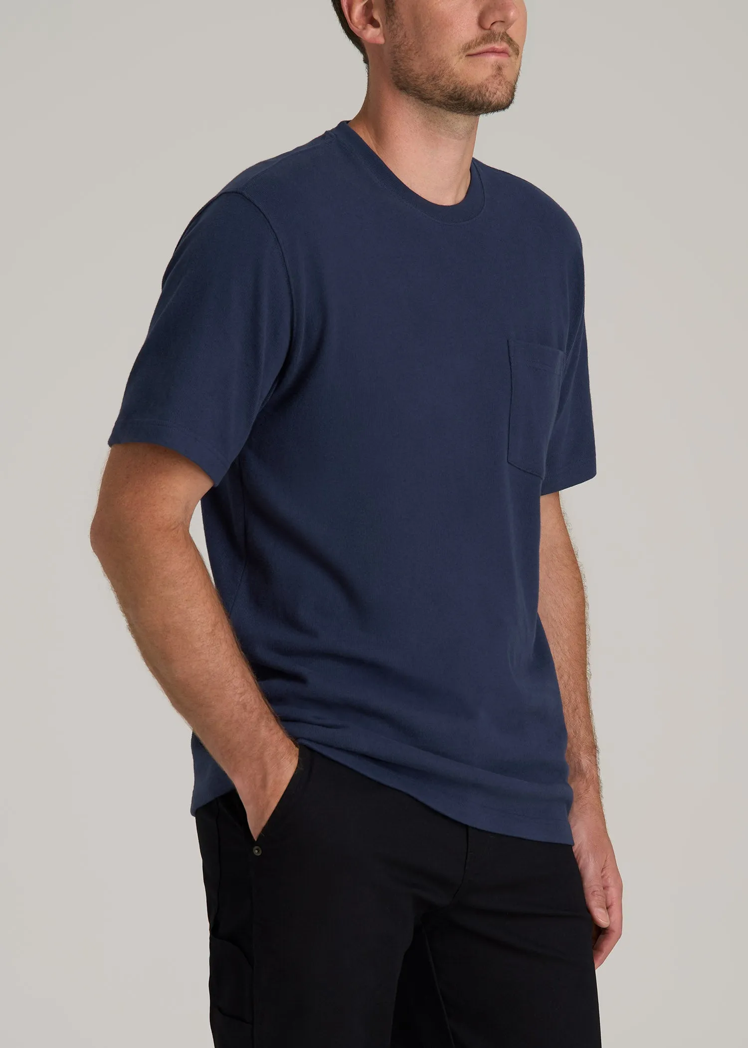 LJ&S Workwear Pocket T-Shirt for Tall Men in Midnight Navy sold by American Tall product image thumbnail 3