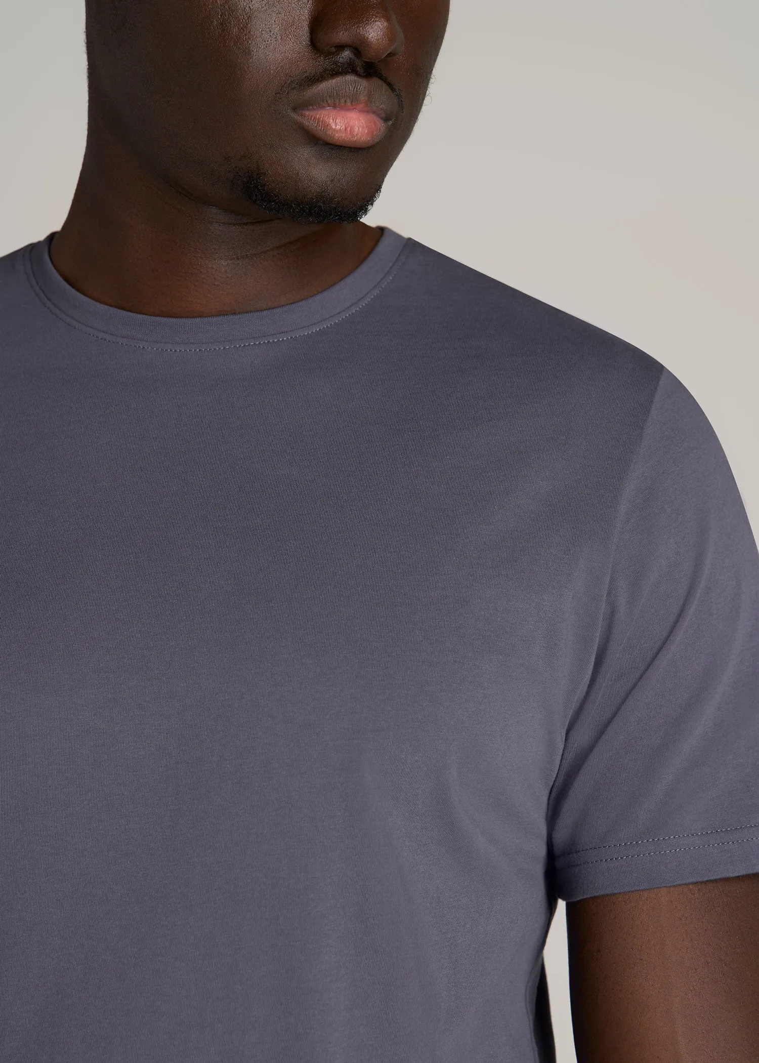 The Everyday Regular Fit Crewneck T-Shirt for Tall Men in Grey Blue sold by American Tall product image thumbnail 2