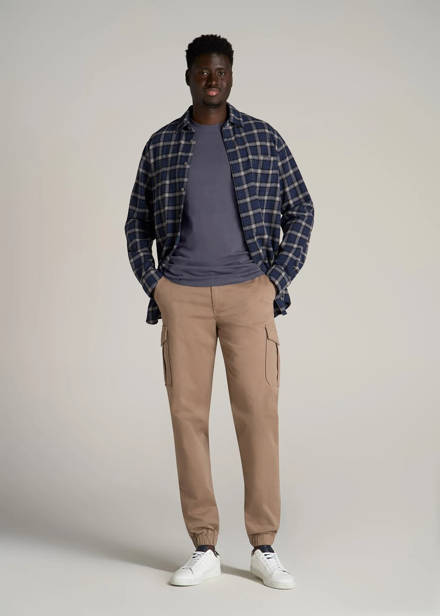 The Everyday Regular Fit Crewneck T-Shirt for Tall Men in Grey Blue sold by American Tall product image thumbnail 4