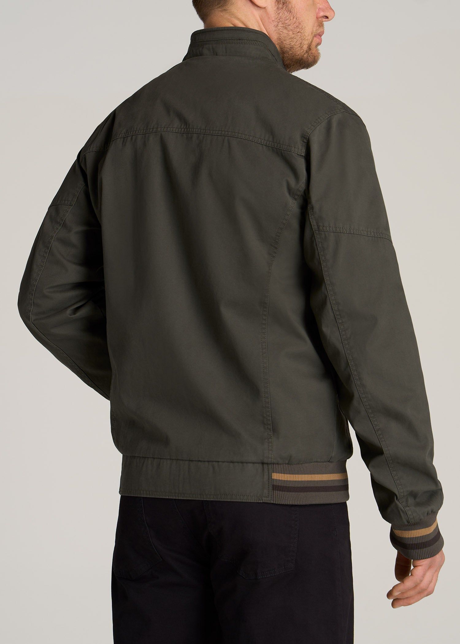 LJ&S Cotton Bomber Jackets for Tall Men in Olive Green sold by American Tall product image thumbnail 4
