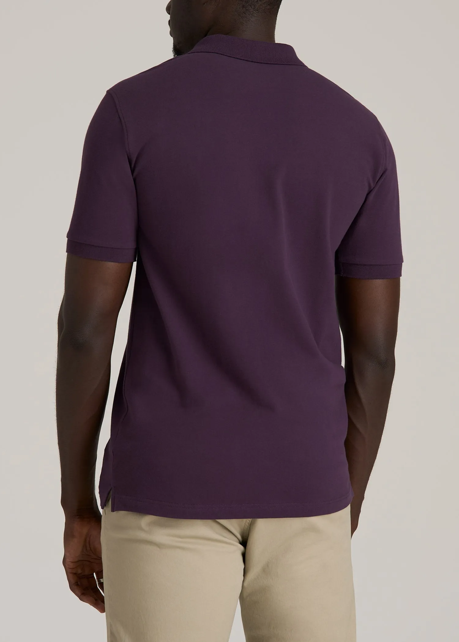 Men's Tall Classic Polo with Embroidered Logo in Midnight Plum sold by American Tall product image thumbnail 5