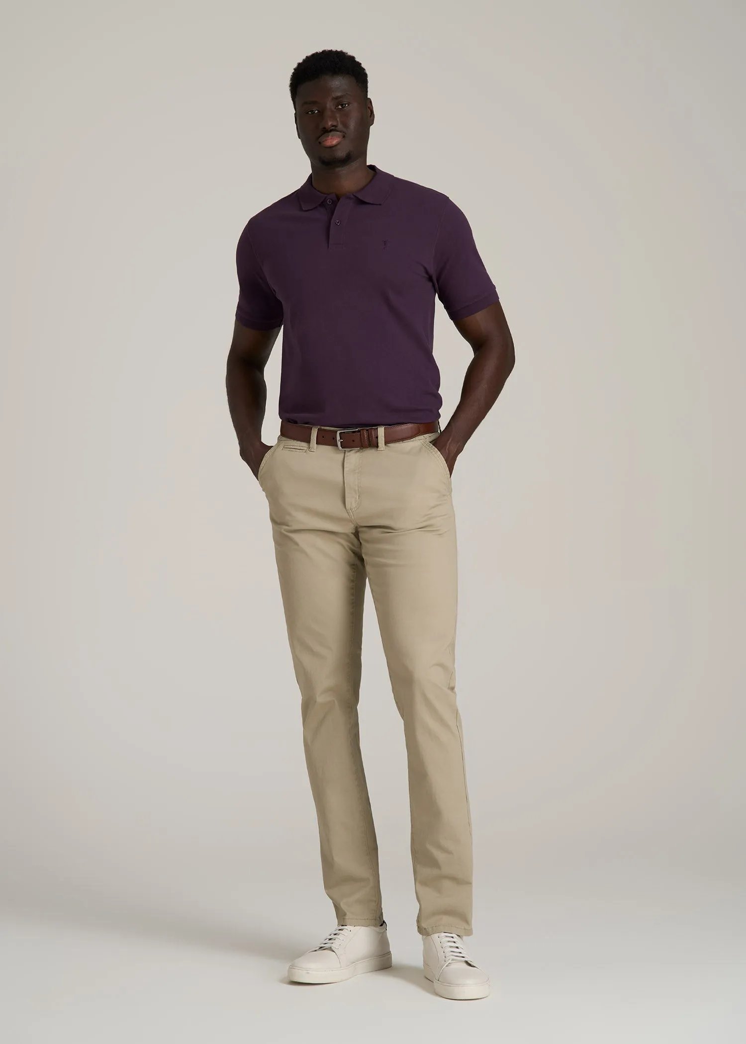 Men's Tall Classic Polo with Embroidered Logo in Midnight Plum sold by American Tall product image thumbnail 4