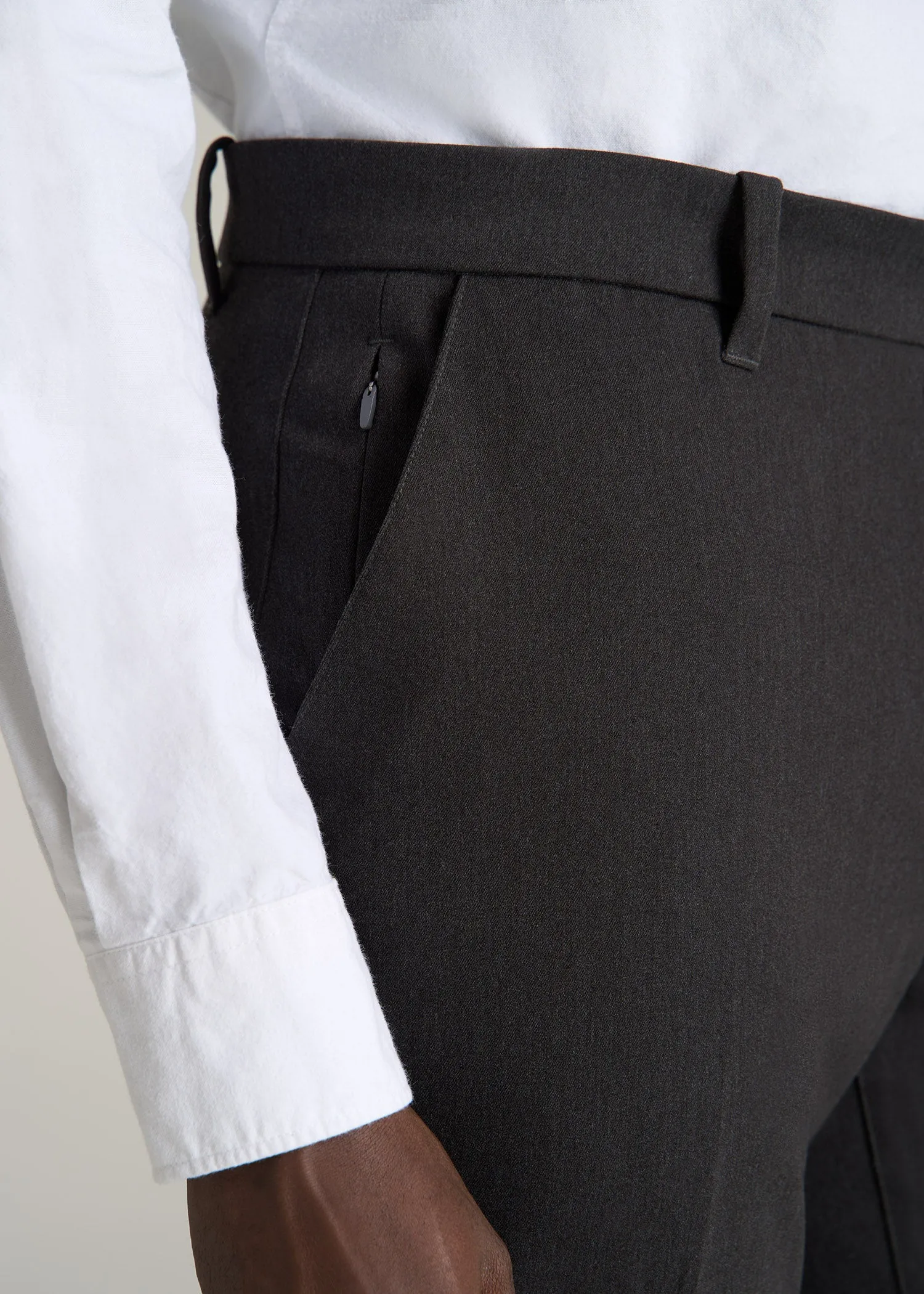 TAPERED-FIT Stretch Dress Pants for Tall Men in Charcoal Heather sold by American Tall product image thumbnail 2