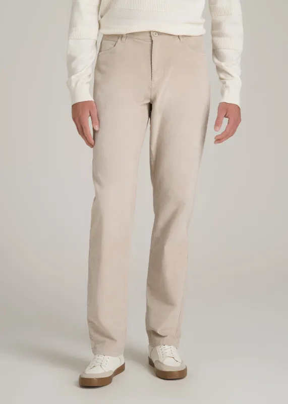 STRAIGHT-LEG Stretch Corduroy Pants for Tall Men in Drywall Tan sold by American Tall