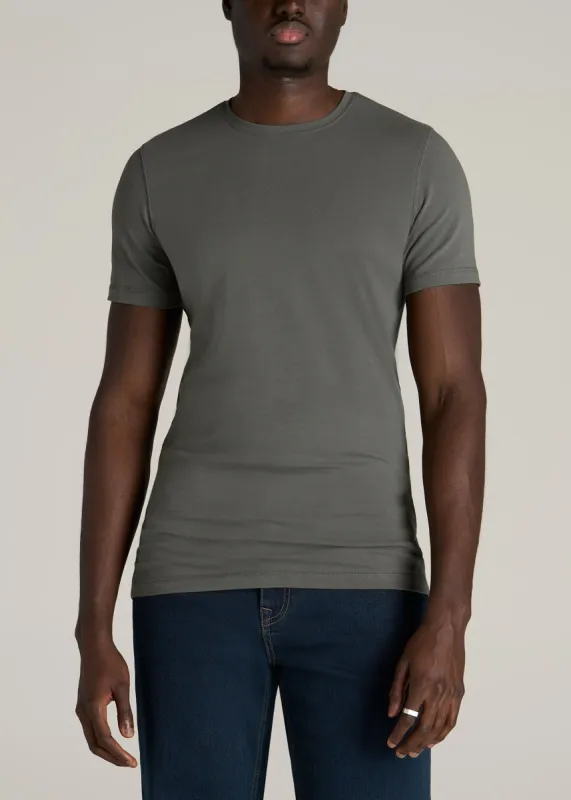 The Essential SLIM-FIT Crewneck Men's Tall Tees in Spring Olive sold by American Tall