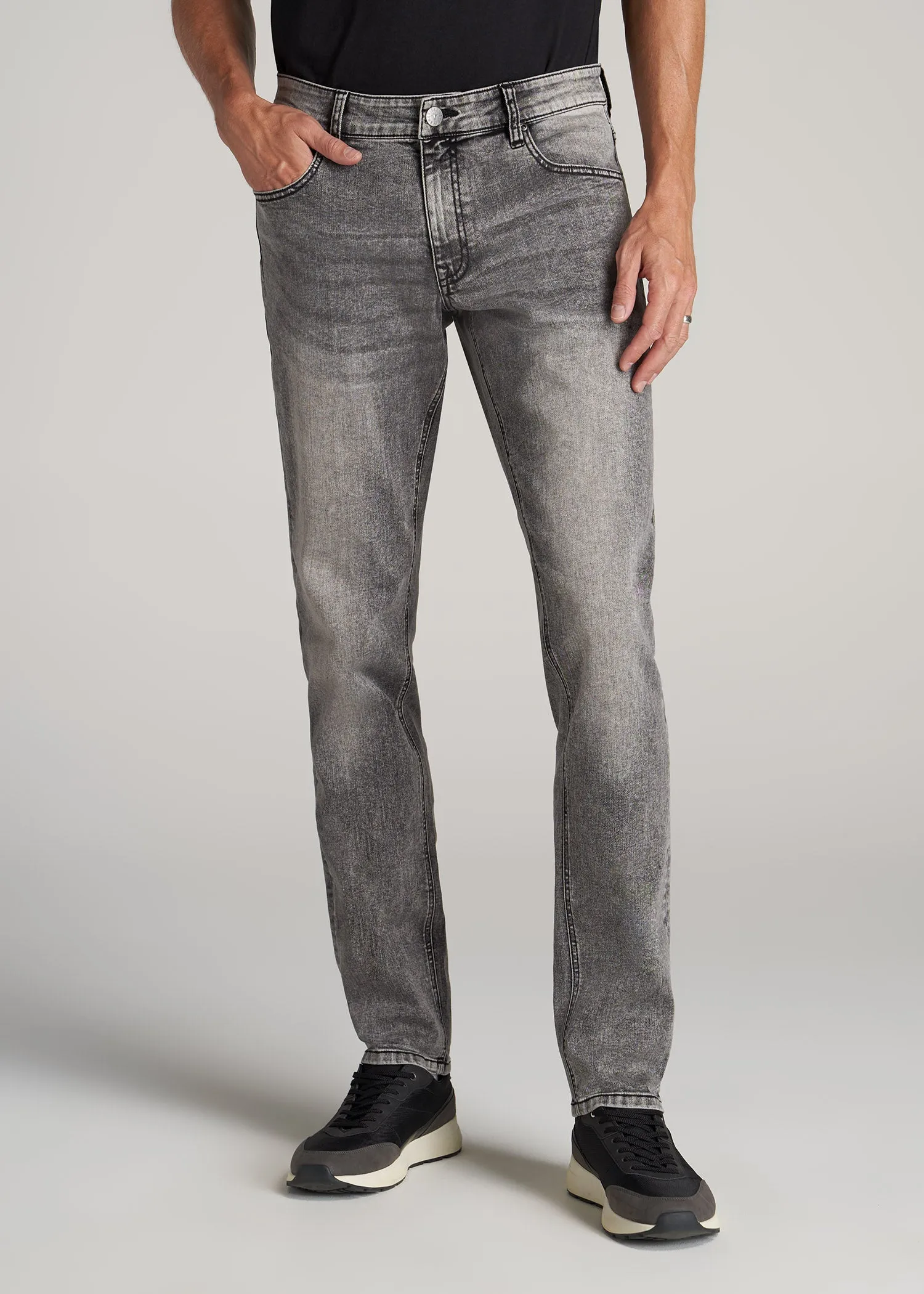 Carman TAPERED Jeans for Tall Men in Washed Faded Black sold by American Tall