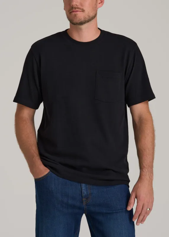 LJ&S Workwear Pocket T-Shirt for Tall Men in Black sold by American Tall