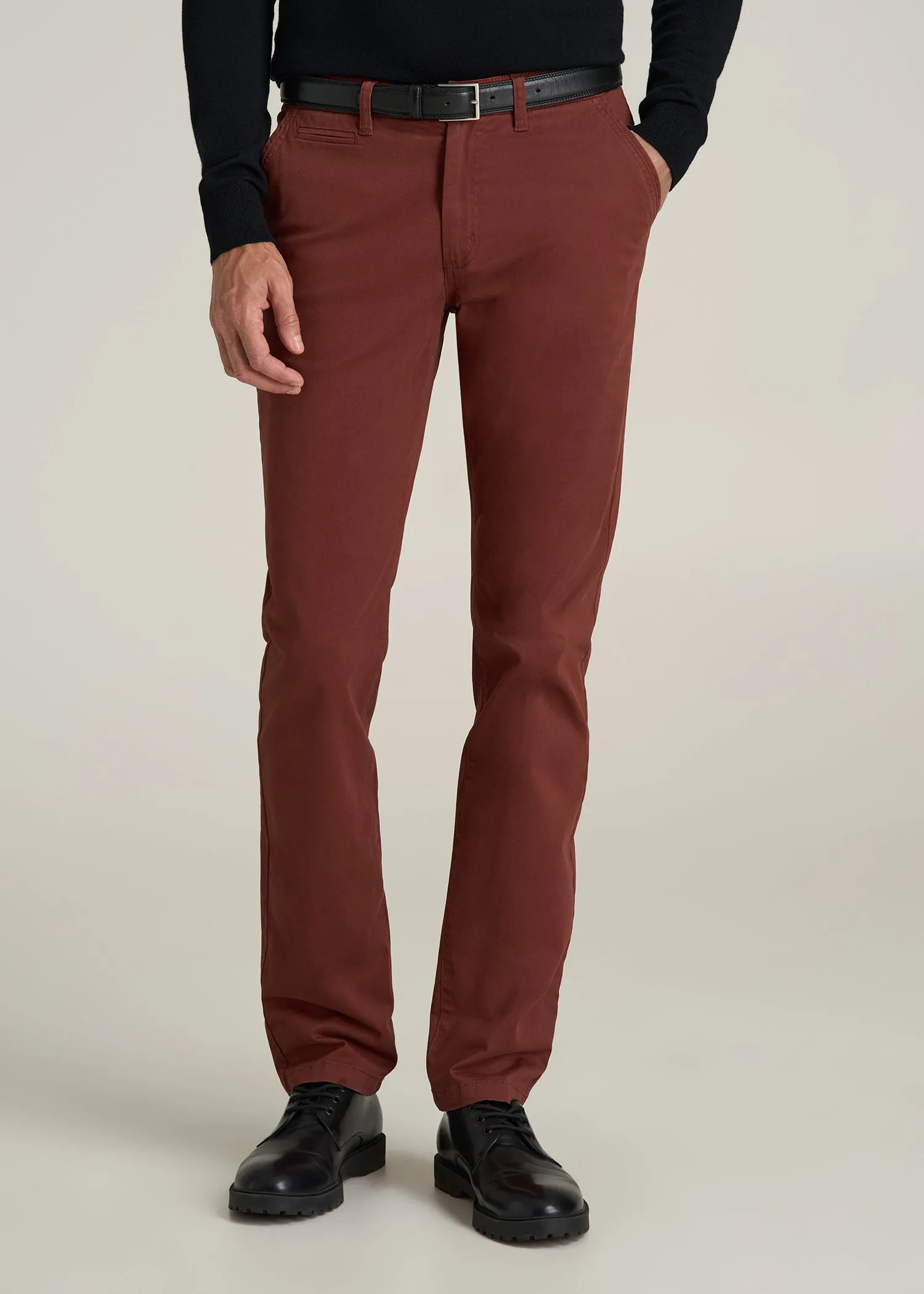 Carman TAPERED Chinos for Tall Men in Intense Rust sold by American Tall
