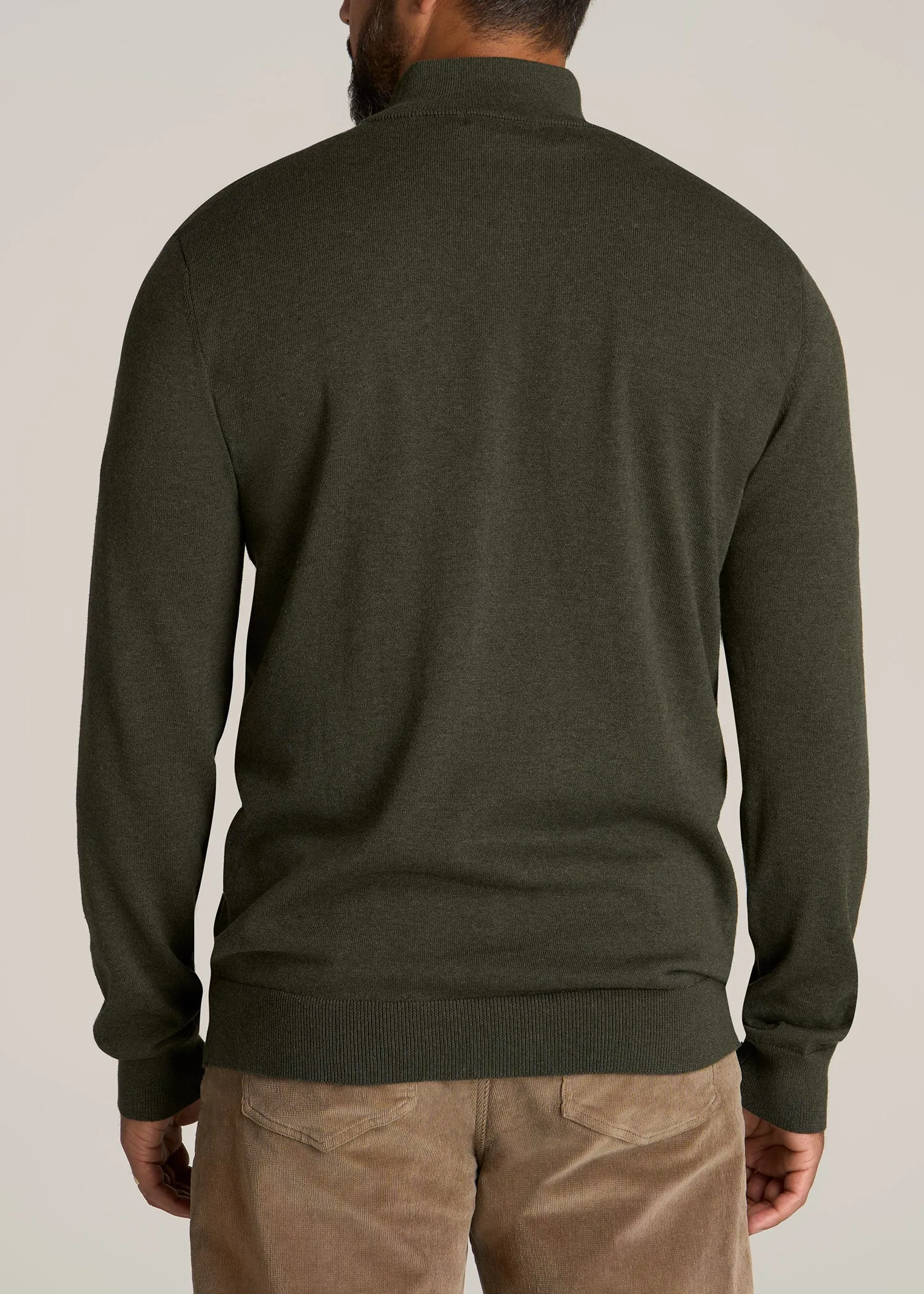 Everyday Quarter-Zip Tall Men's Sweater in Dark Olive Green sold by American Tall product image thumbnail 5