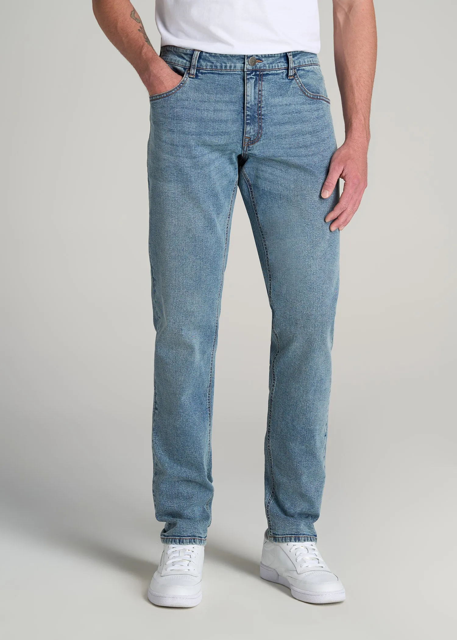 Carman TAPERED Jeans for Tall Men in Vintage Faded Blue sold by American Tall