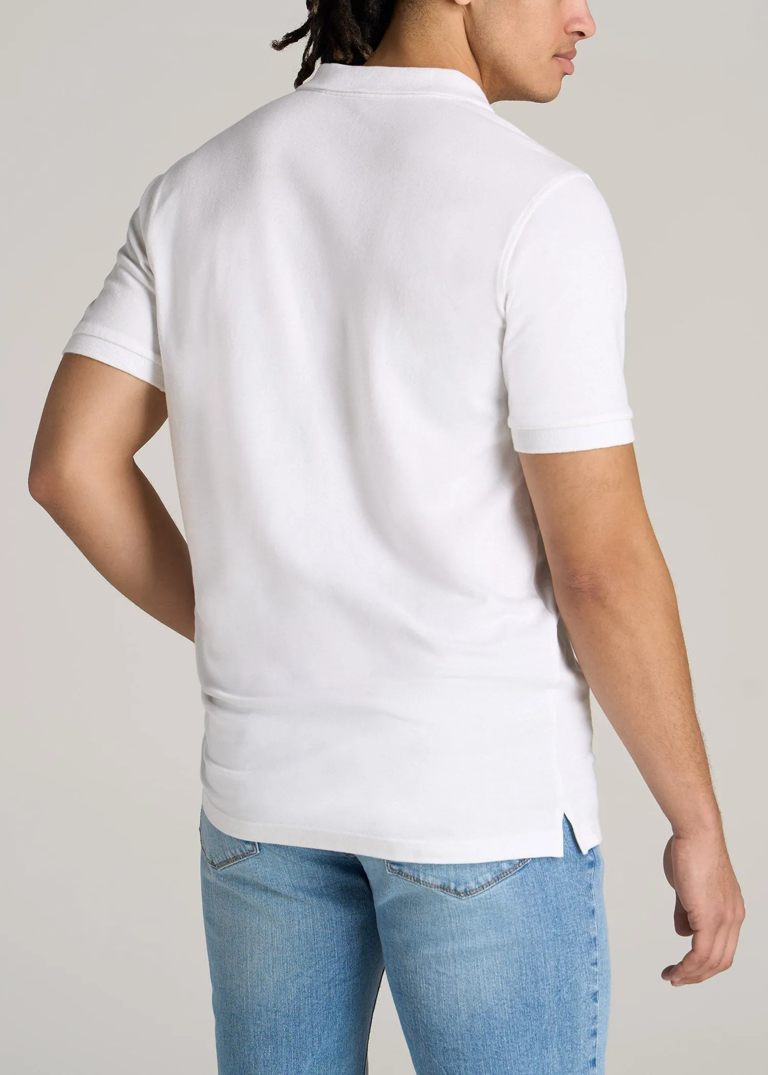 Classic Polo with Embroidered Logo for Tall Men in Bright White sold by American Tall product image thumbnail 5