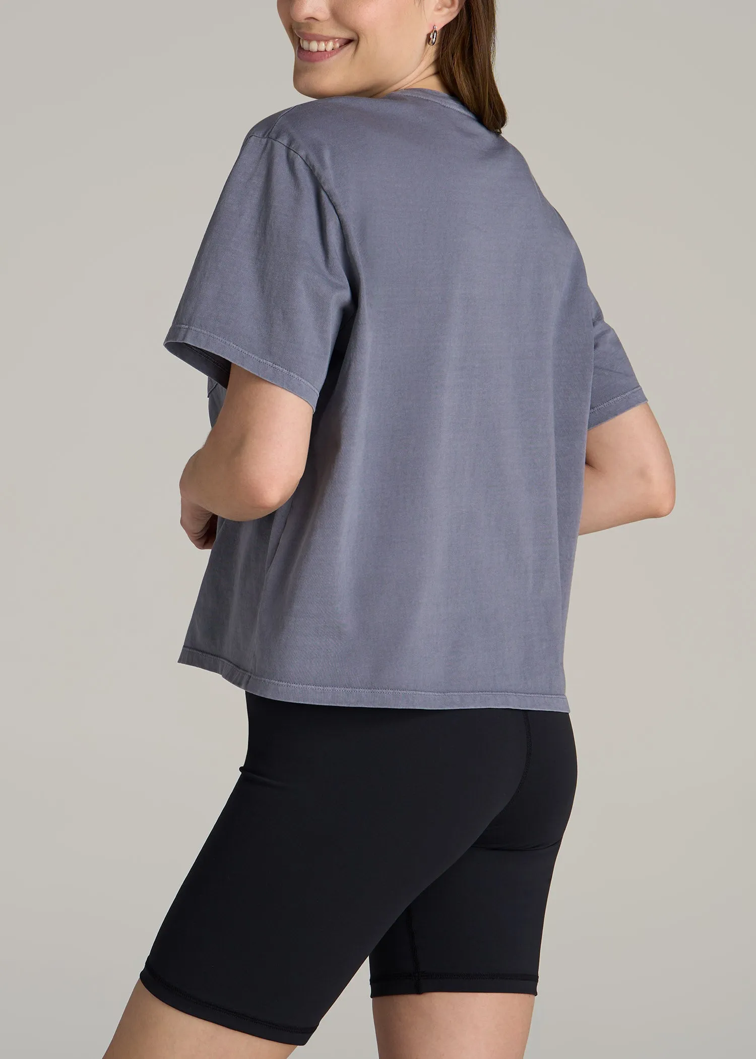 Boxy Short Sleeve T-Shirt for Tall Women in Skyline Grey sold by American Tall product image thumbnail 5