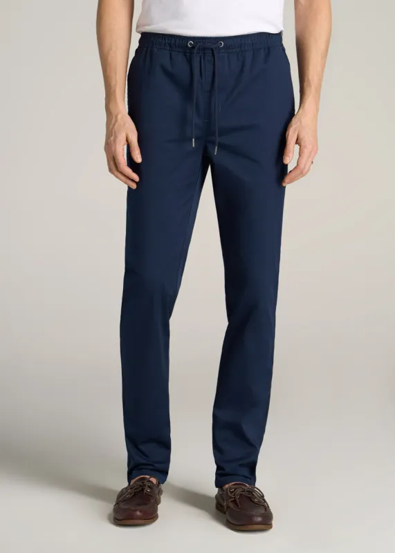 Stretch Pull On TAPERED-FIT Deck Pants For Tall Men in Navy sold by American Tall