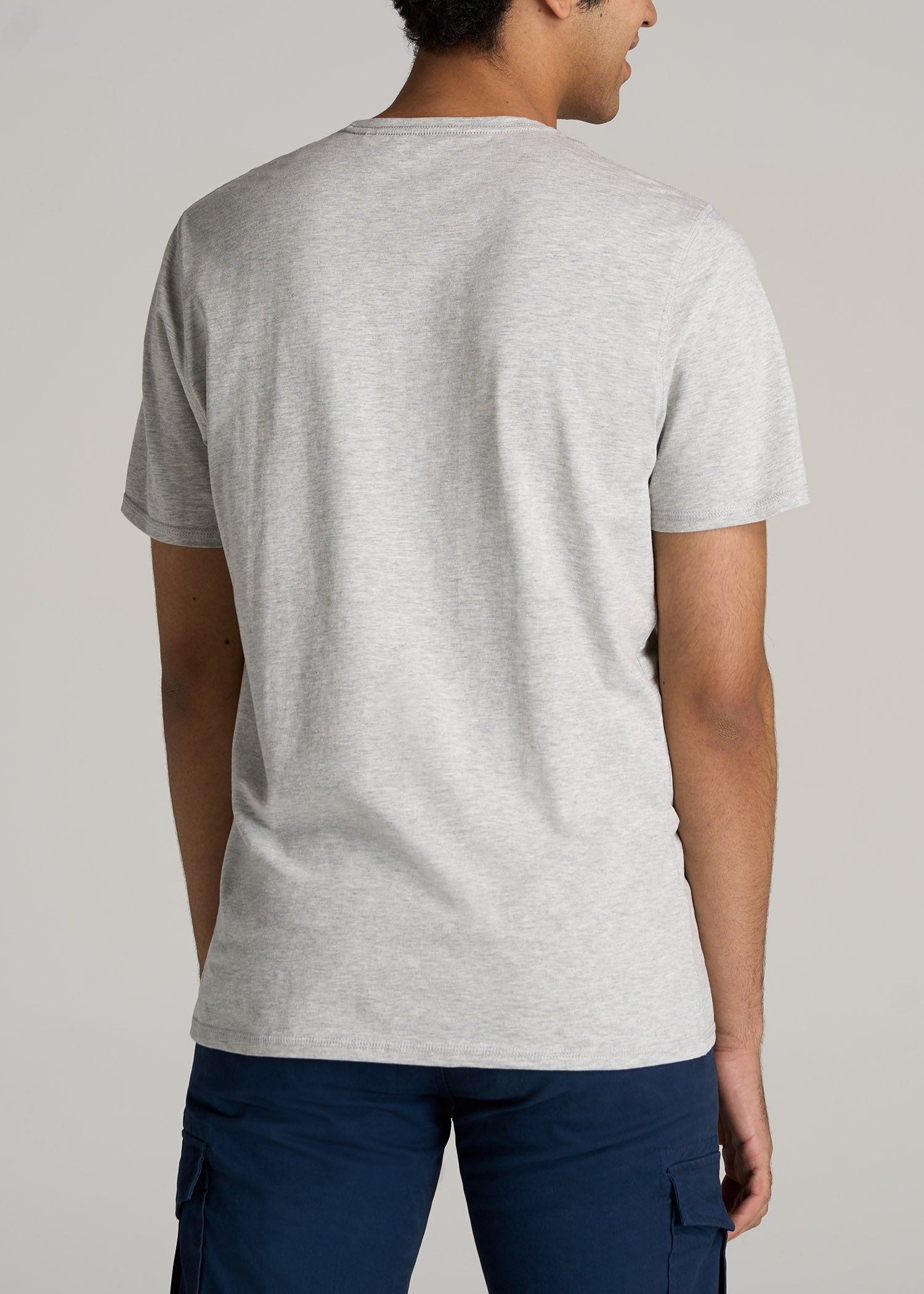 The Essential REGULAR-FIT Crew-Neck Men's Tall Tees in Grey Mix sold by American Tall product image thumbnail 5