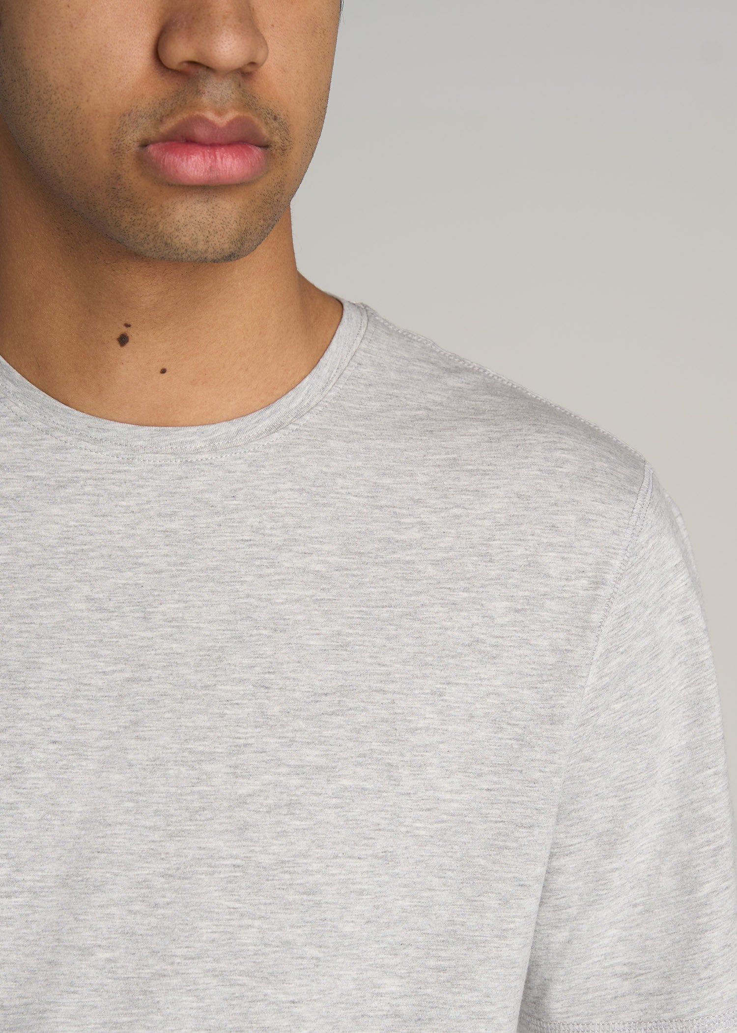 The Essential REGULAR-FIT Crew-Neck Men's Tall Tees in Grey Mix sold by American Tall product image thumbnail 2