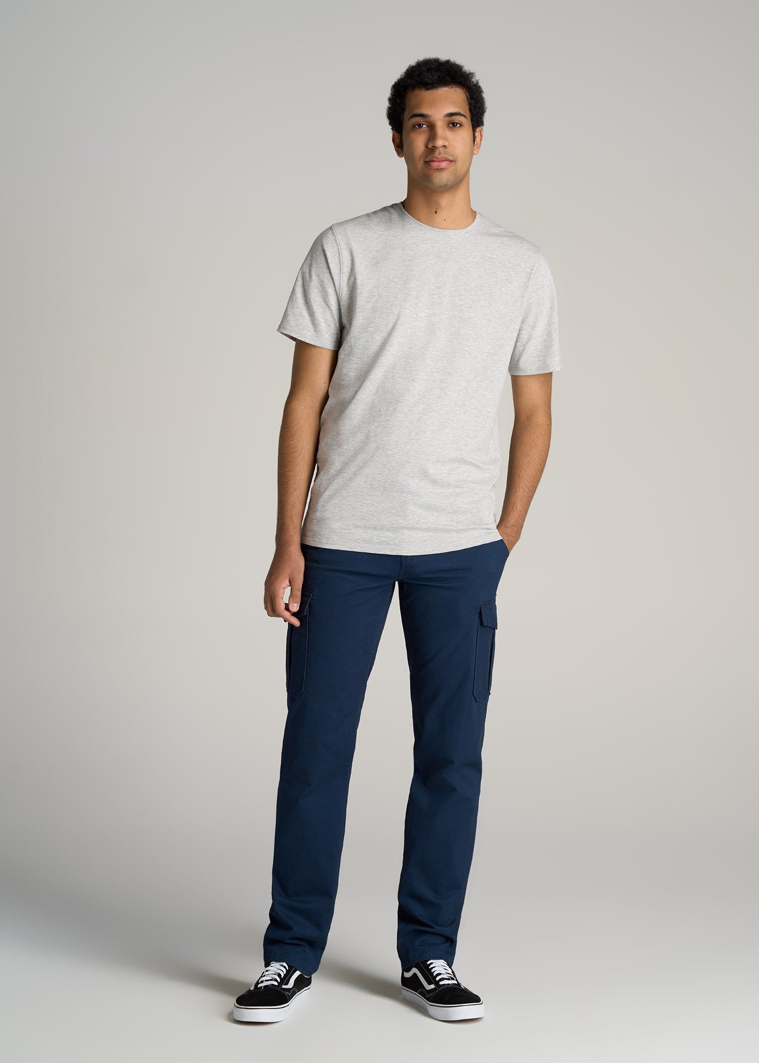 The Essential REGULAR-FIT Crew-Neck Men's Tall Tees in Grey Mix sold by American Tall product image thumbnail 4