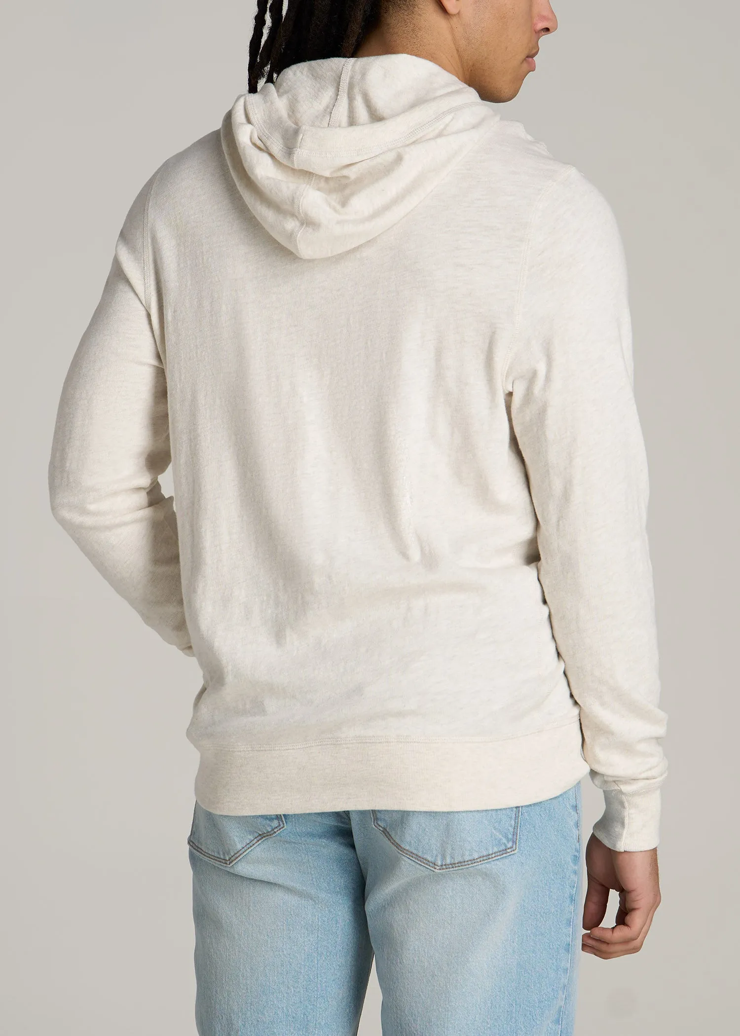 Sunwashed Slub Pullover Hoodie for Tall Men in Heathered Oatmeal sold by American Tall product image thumbnail 5