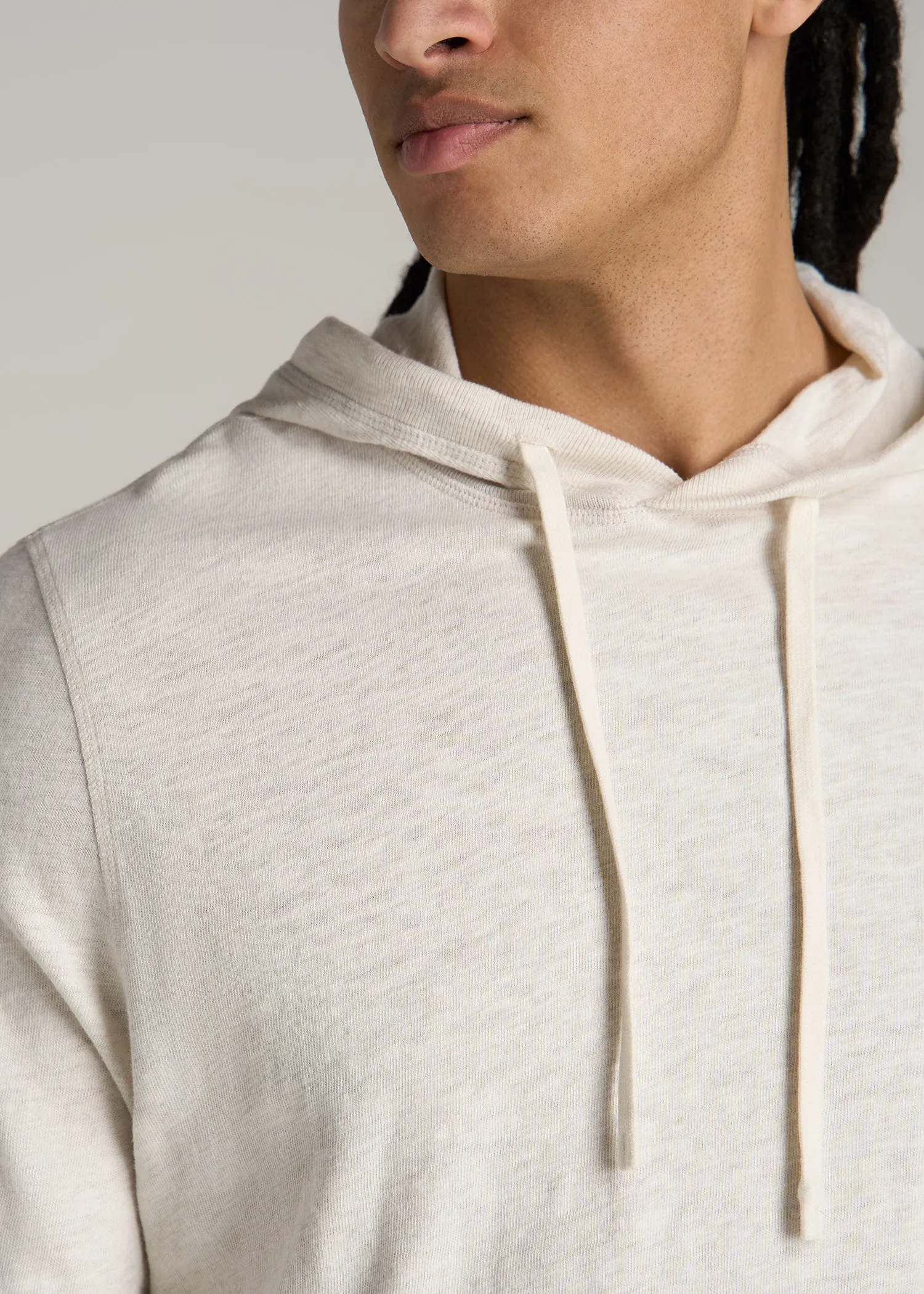Sunwashed Slub Pullover Hoodie for Tall Men in Heathered Oatmeal sold by American Tall product image thumbnail 2